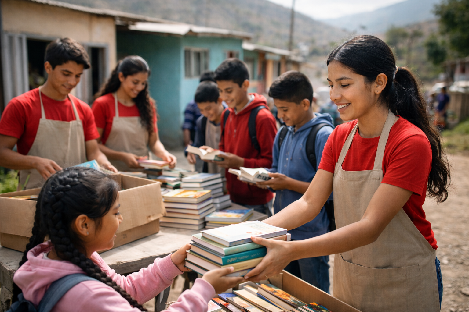 Donación de libros usados para jóvenes de bajos recursos